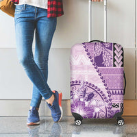 Samoa Siapo Elegant Luggage Cover Hibiscus Violet Motifs LT05 - Polynesian Pride