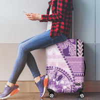 Samoa Siapo Elegant Luggage Cover Hibiscus Violet Motifs LT05 - Polynesian Pride