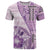 Samoa Siapo Elegant T Shirt Hibiscus Violet Motifs - Polynesian Pride