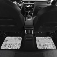 Samoa Siapo Elegant Car Mats Hibiscus White Motifs - Polynesian Pride