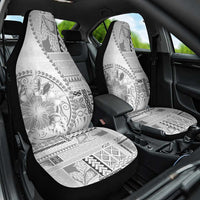 Samoa Siapo Elegant Car Seat Cover Hibiscus White Motifs - Polynesian Pride