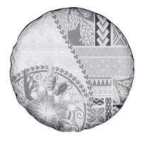 Samoa Siapo Elegant Spare Tire Cover Hibiscus White Motifs LT05 - Polynesian Pride