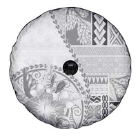 Samoa Siapo Elegant Spare Tire Cover Hibiscus White Motifs LT05 - Polynesian Pride