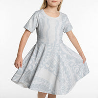 Samoa Lotu Tamaiti Kid Short Sleeve Dress Teuila With Tribal Motifs LT05 - Polynesian Pride