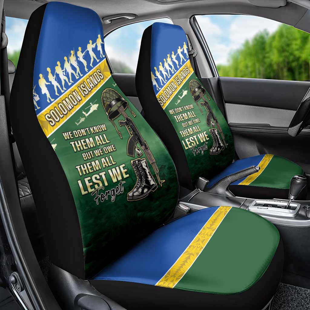 Solomon Islands Remembrance Day Car Seat Cover Lest We Forget