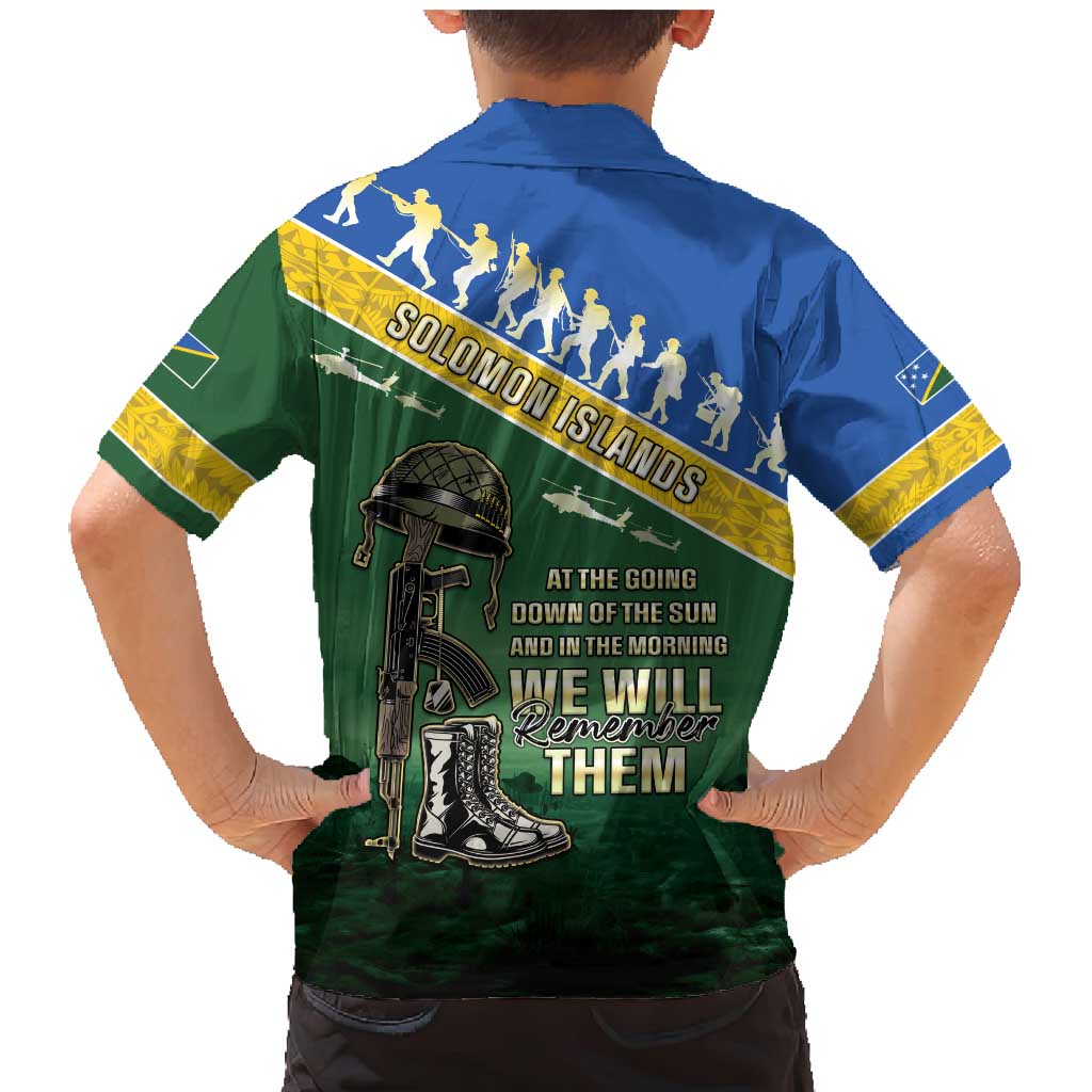 Solomon Islands Remembrance Day Family Matching Mermaid Dress and Hawaiian Shirt Lest We Forget LT05 - Polynesian Pride