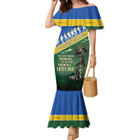 Solomon Islands Remembrance Day Family Matching Mermaid Dress and Hawaiian Shirt Lest We Forget LT05 Mom's Dress Green - Polynesian Pride