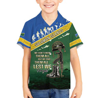 Solomon Islands Remembrance Day Family Matching Off Shoulder Maxi Dress and Hawaiian Shirt Lest We Forget LT05 Son's Shirt Green - Polynesian Pride