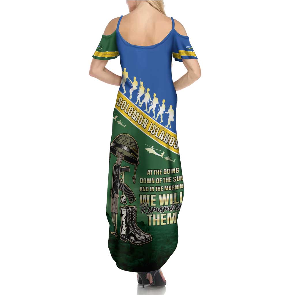 Solomon Islands Remembrance Day Family Matching Summer Maxi Dress and Hawaiian Shirt Lest We Forget LT05 - Polynesian Pride