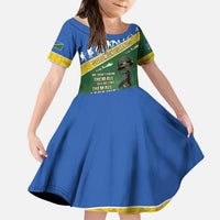 Solomon Islands Remembrance Day Kid Short Sleeve Dress Lest We Forget LT05 KID Green - Polynesian Pride