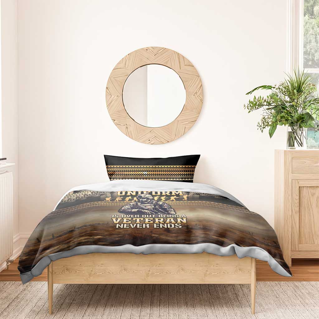 Polynesia Veterans Day Bedding Set Thank You Veterans Polynesian Pattern