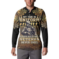 Polynesia Veterans Day Button Sweatshirt Thank You Veterans Polynesian Pattern