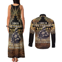 Polynesia Veterans Day Couples Matching Tank Maxi Dress and Long Sleeve Button Shirt Thank You Veterans Polynesian Pattern LT05 - Polynesian Pride