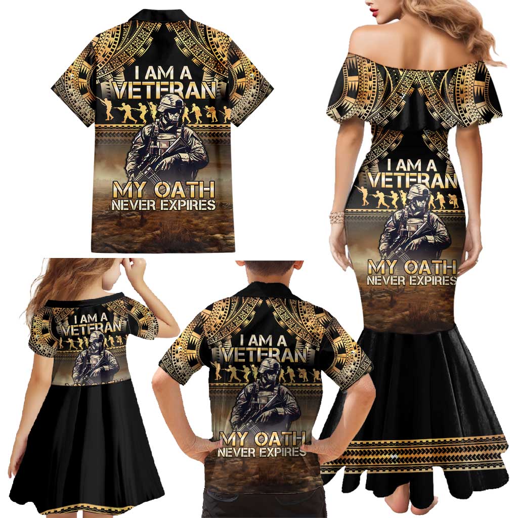 Polynesia Veterans Day Family Matching Mermaid Dress and Hawaiian Shirt Thank You Veterans Polynesian Pattern LT05 - Polynesian Pride