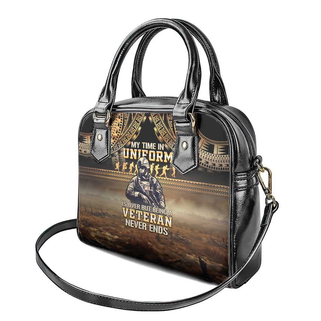 Polynesia Veterans Day Shoulder Handbag Thank You Veterans Polynesian Pattern