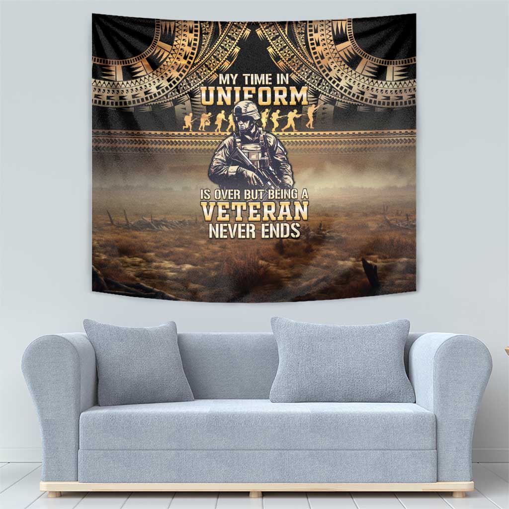 Polynesia Veterans Day Tapestry Thank You Veterans Polynesian Pattern