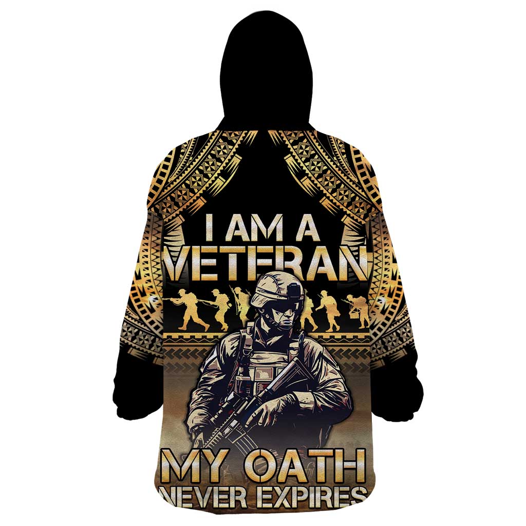 Polynesia Veterans Day Wearable Blanket Hoodie Thank You Veterans Polynesian Pattern LT05 - Polynesian Pride