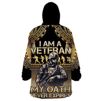 Polynesia Veterans Day Wearable Blanket Hoodie Thank You Veterans Polynesian Pattern LT05 - Polynesian Pride