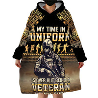 Polynesia Veterans Day Wearable Blanket Hoodie Thank You Veterans Polynesian Pattern LT05 - Polynesian Pride