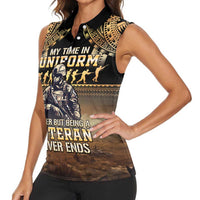 Polynesia Veterans Day Women Sleeveless Polo Shirt Thank You Veterans Polynesian Pattern LT05 - Polynesian Pride