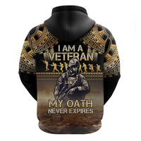 Polynesia Veterans Day Zip Hoodie Thank You Veterans Polynesian Pattern