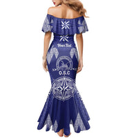 Personalised Queen Salote College Centenary Family Matching Mermaid Dress and Hawaiian Shirt Tongan Kupesi Pattern LT05 - Polynesian Pride