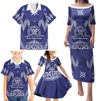 Personalised Queen Salote College Centenary Family Matching Puletasi and Hawaiian Shirt Tongan Kupesi Pattern LT05 - Polynesian Pride