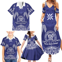 Personalised Queen Salote College Centenary Family Matching Summer Maxi Dress and Hawaiian Shirt Tongan Kupesi Pattern LT05 - Polynesian Pride