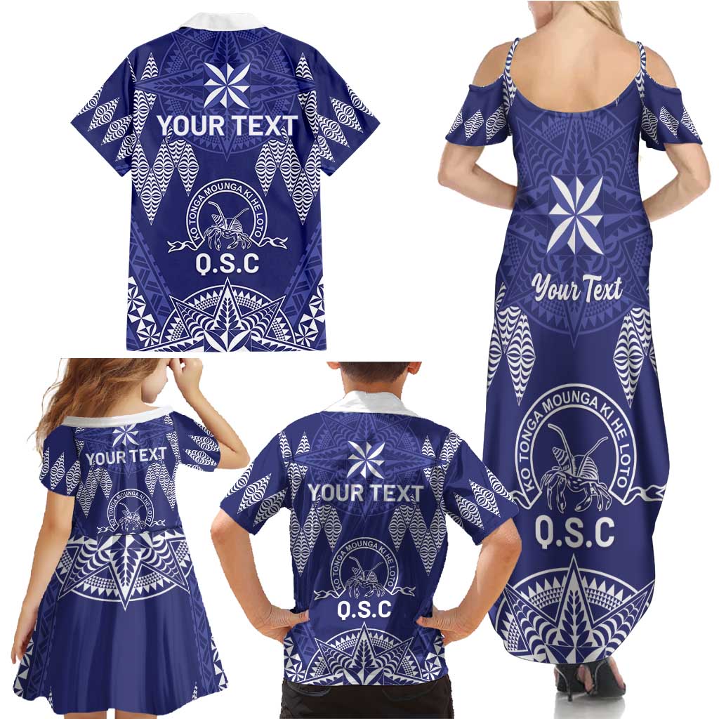 Personalised Queen Salote College Centenary Family Matching Summer Maxi Dress and Hawaiian Shirt Tongan Kupesi Pattern LT05 - Polynesian Pride