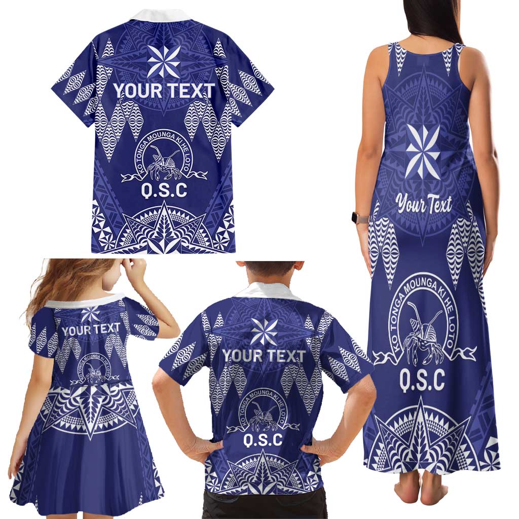Personalised Queen Salote College Centenary Family Matching Tank Maxi Dress and Hawaiian Shirt Tongan Kupesi Pattern LT05 - Polynesian Pride