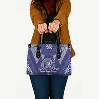 Queen Salote College Centenary Leather Bag Tongan Kupesi Pattern - Polynesian Pride