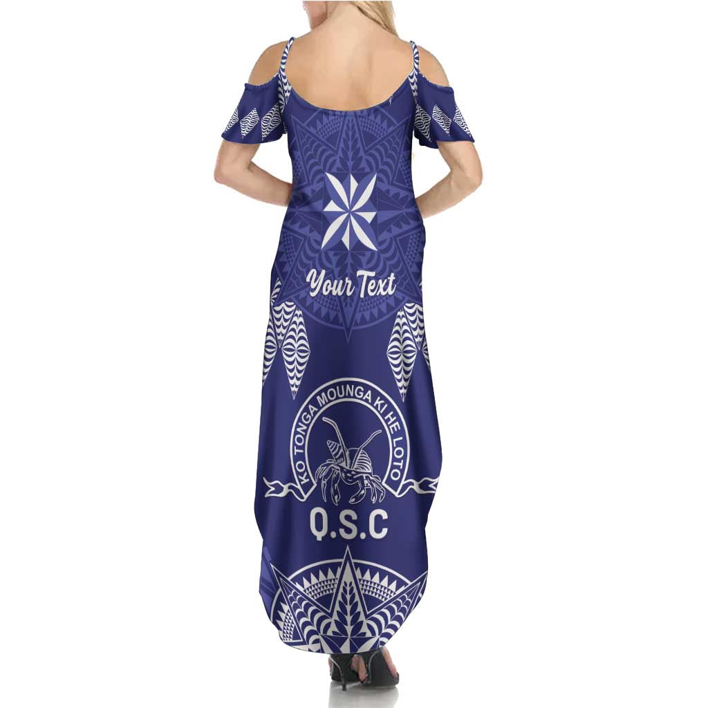 Personalised Queen Salote College Centenary Summer Maxi Dress Tongan Kupesi Pattern - Polynesian Pride