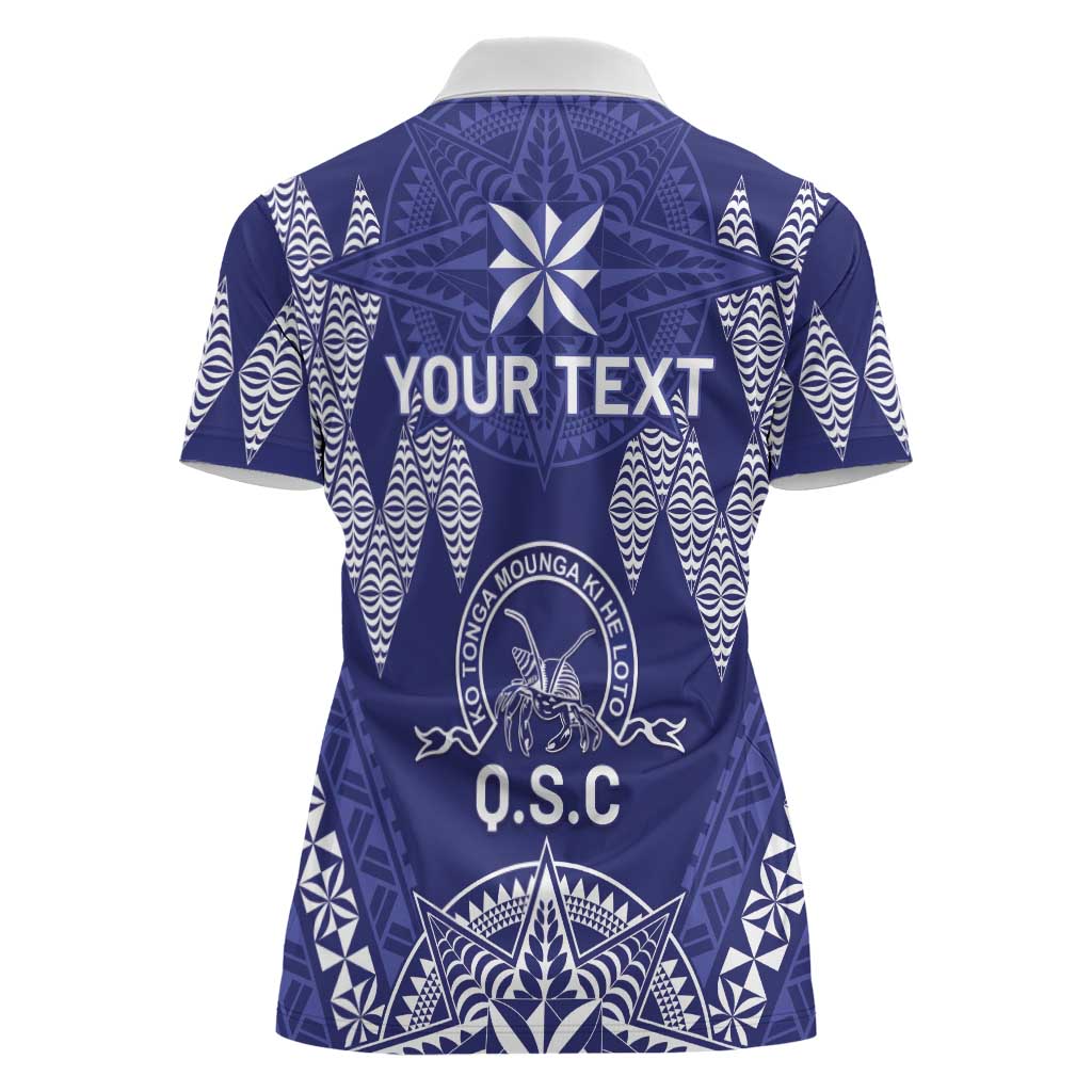 Personalised Queen Salote College Centenary Women Polo Shirt Tongan Kupesi Pattern - Polynesian Pride