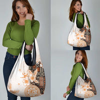 Fiji Grocery Bag Masi Tapa Pattern Brown