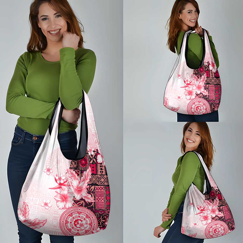 Fiji Grocery Bag Masi Tapa Pattern Red