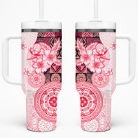 Fiji Tumbler With Handle Masi Tapa Pattern Red
