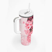 Fiji Tumbler With Handle Masi Tapa Pattern Red