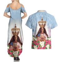 Guam Patroness Couples Matching Summer Maxi Dress and Hawaiian Shirt The Legend Santa Marian Kamalen LT05 - Polynesian Pride