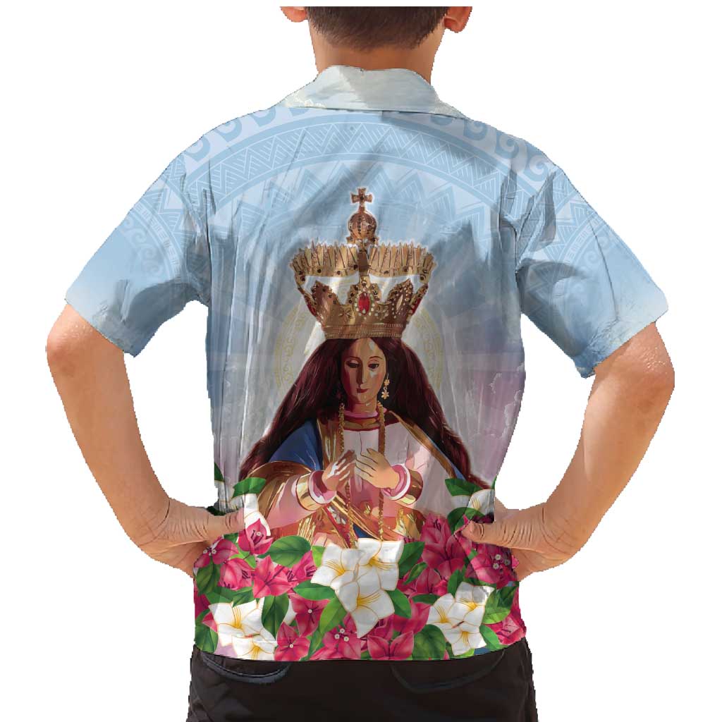 Guam Patroness Family Matching Mermaid Dress and Hawaiian Shirt The Legend Santa Marian Kamalen LT05 - Polynesian Pride