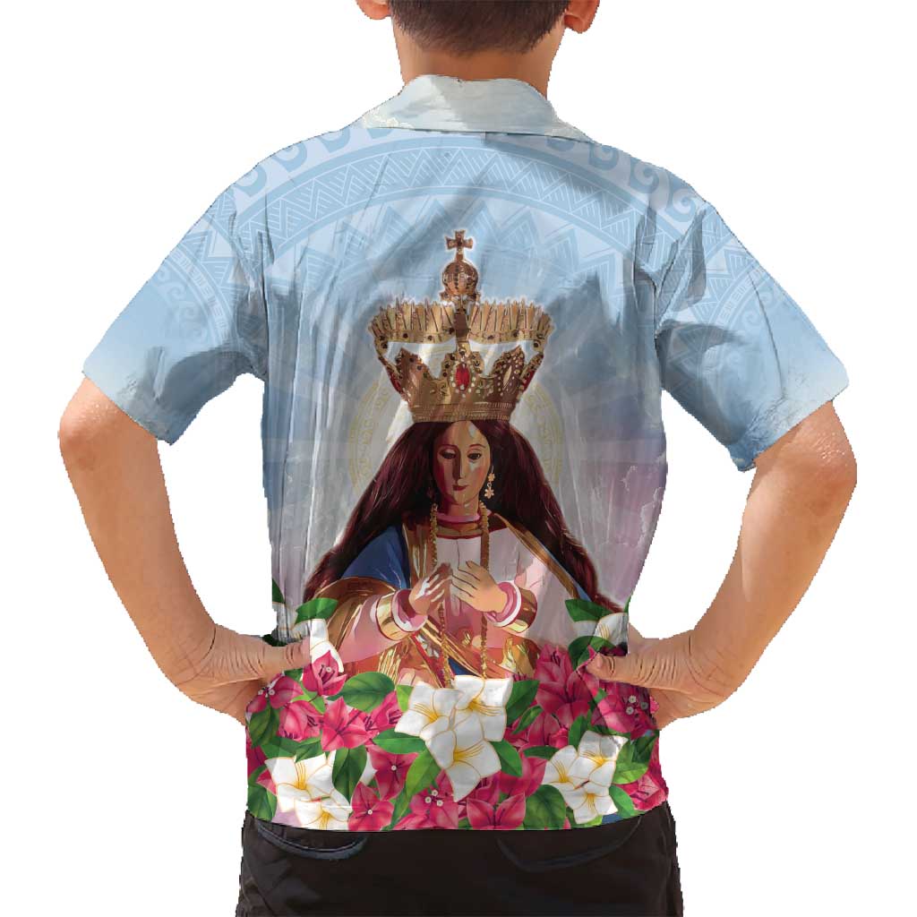 Guam Patroness Family Matching Puletasi and Hawaiian Shirt The Legend Santa Marian Kamalen LT05 - Polynesian Pride