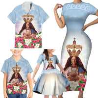 Guam Patroness Family Matching Short Sleeve Bodycon Dress and Hawaiian Shirt The Legend Santa Marian Kamalen LT05 - Polynesian Pride