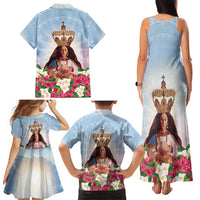 Guam Patroness Family Matching Tank Maxi Dress and Hawaiian Shirt The Legend Santa Marian Kamalen LT05 - Polynesian Pride