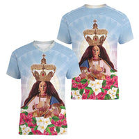 Guam Patroness Women V-Neck T-Shirt The Legend Santa Marian Kamalen LT05 - Polynesian Pride