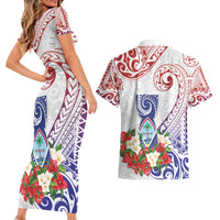 Happy Guam Santa Marian Kamalen Day Couples Matching Short Sleeve Bodycon Dress and Hawaiian Shirt LT05 - Polynesian Pride