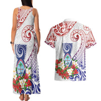 Happy Guam Santa Marian Kamalen Day Couples Matching Tank Maxi Dress and Hawaiian Shirt LT05 - Polynesian Pride