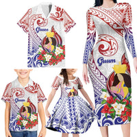 Happy Guam Santa Marian Kamalen Day Family Matching Long Sleeve Bodycon Dress and Hawaiian Shirt LT05 - Polynesian Pride