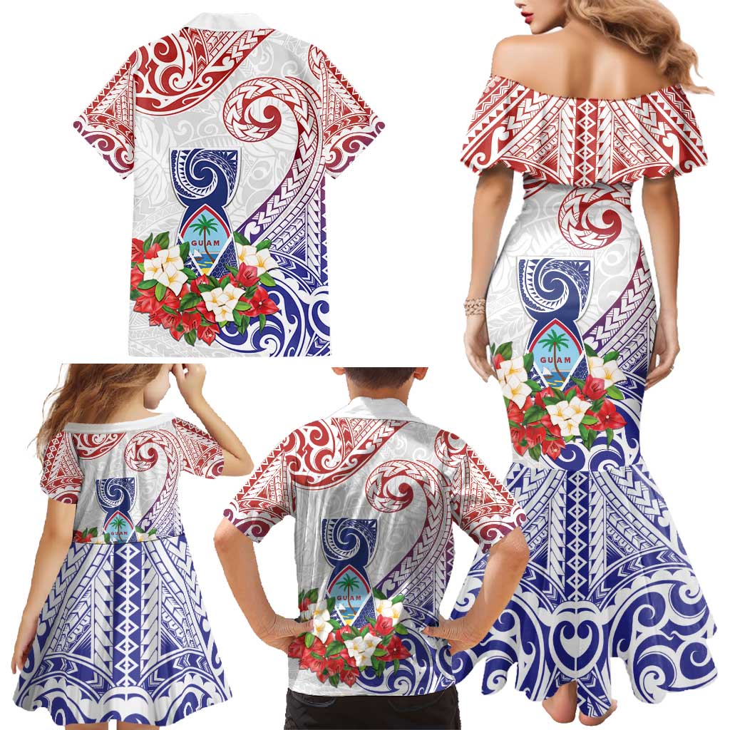 Happy Guam Santa Marian Kamalen Day Family Matching Mermaid Dress and Hawaiian Shirt LT05 - Polynesian Pride
