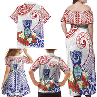 Happy Guam Santa Marian Kamalen Day Family Matching Off Shoulder Maxi Dress and Hawaiian Shirt LT05 - Polynesian Pride