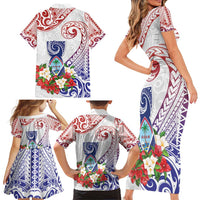 Happy Guam Santa Marian Kamalen Day Family Matching Short Sleeve Bodycon Dress and Hawaiian Shirt LT05 - Polynesian Pride