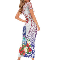 Happy Guam Santa Marian Kamalen Day Family Matching Short Sleeve Bodycon Dress and Hawaiian Shirt LT05 - Polynesian Pride